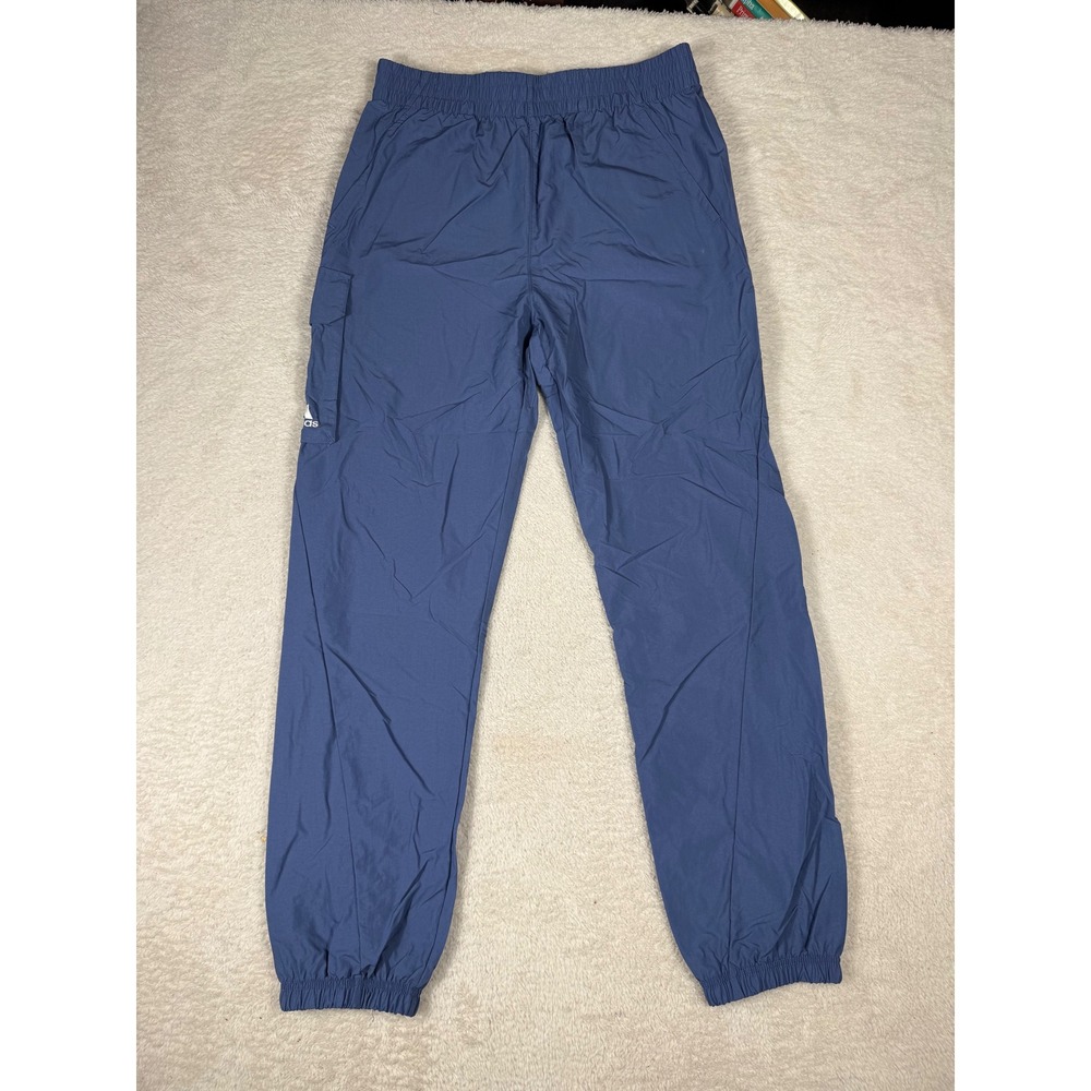 Adidas Joggers Boys XL 18/20 Blue Nylon Cargo Pocket Athletic Track Pants